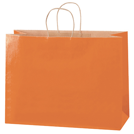 16 x 6 x 12" Orange Tinted Shopping Bags