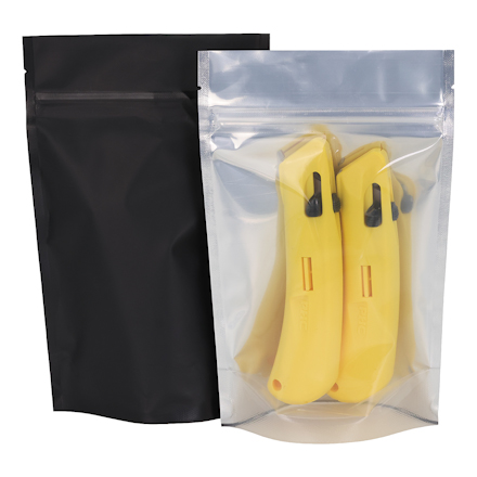 4 x 6 x 2", Black Back - Matte Stand-Up Barrier Pouches