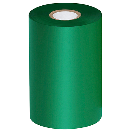 4.33" x 1476' Green Thermal Transfer Ribbons- Wax/Resin